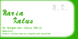 maria kalus business card